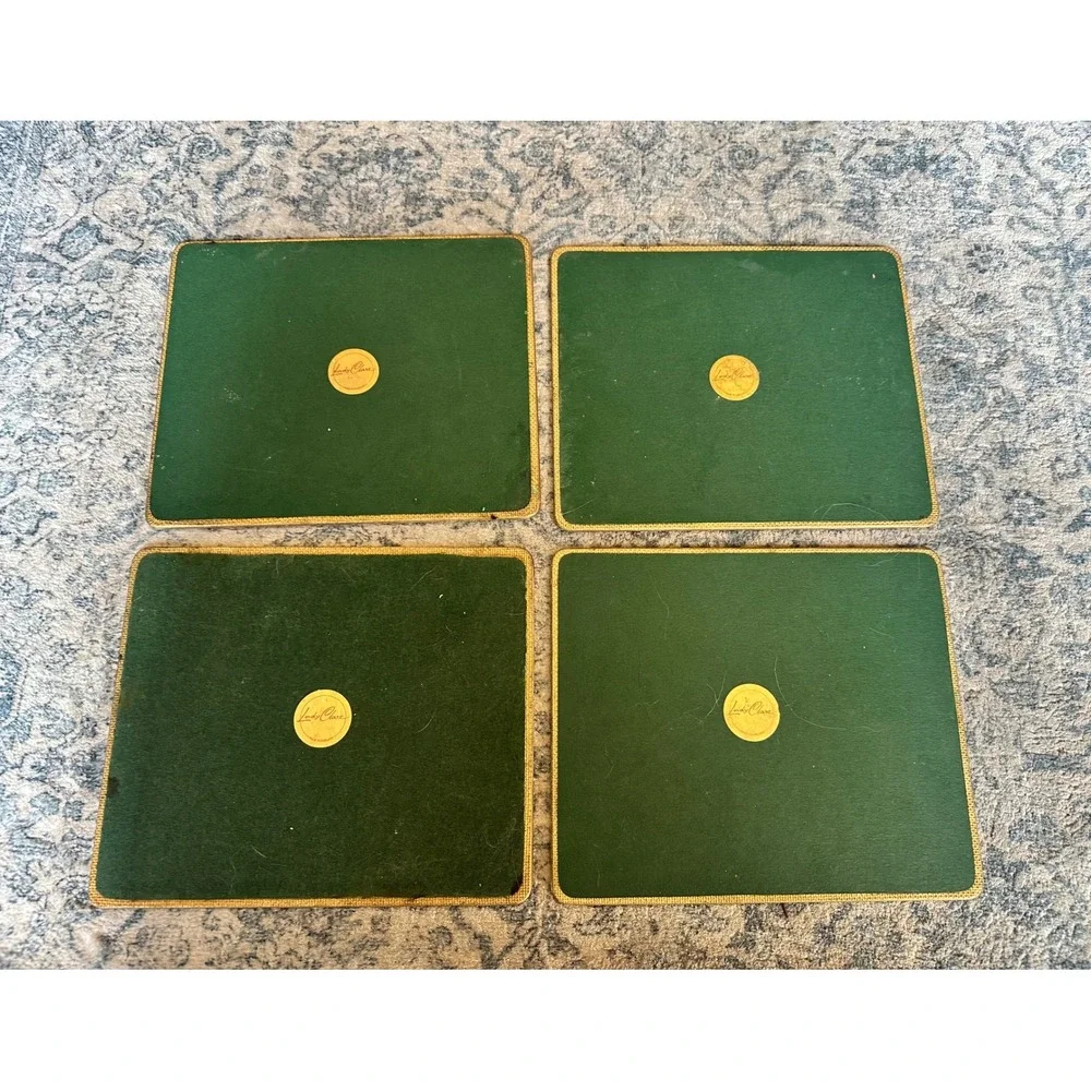 Lady Clare Placemats Set of 4 Vintage Botanical Floral Made in England Gold Edge